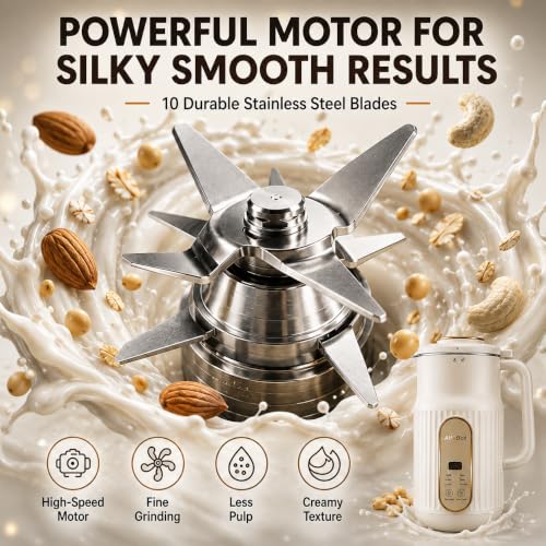 AlfaBot Nut Milk Maker Machine Cream 35oz Plant-Based Dairy Blender