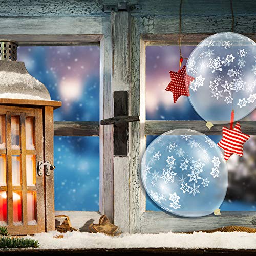 Skylety 40 Pieces Snowflake Balloons Bulk Winter Transparent Snowflake Latex Balloons for Christmas Birthday Wedding Party Decorations(Clear)