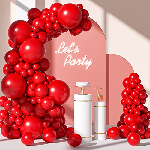 FOTIOMRG 110pcs Red Balloon Arch Kit with 18, 12, 10 & 5 Inch Balloons - Party Decorations