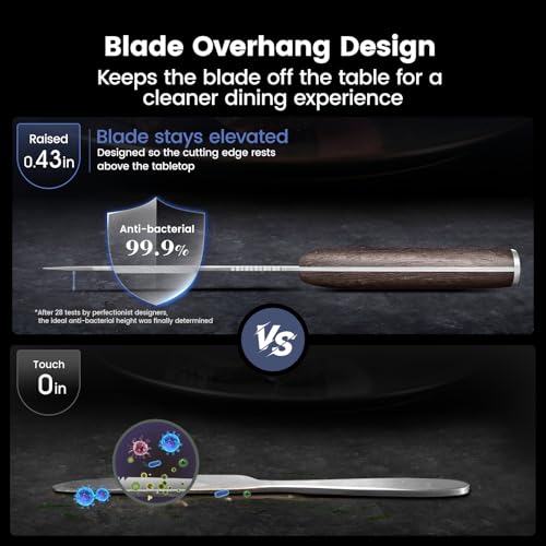 Steak Knives Set of 4 with Gift Box - 4.8 Inch Meat Knives with Wood Handle