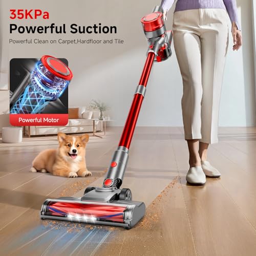 Cordless Stick Vacuum Cleaner 6-in-1 Lightweight Handheld Pet Hair Vacuum 45 Min Runtime
