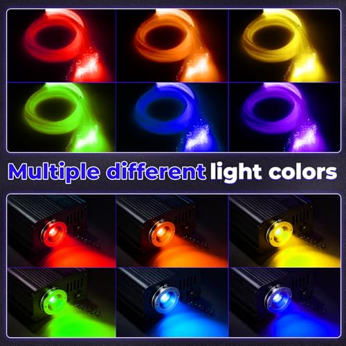 16W Car Star Ceiling Kit with 750 Fiber Optic Strands and App Control - Twinkle & Meteor Effects