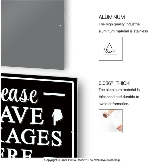 Diuyouji Metal Sign - "Please Leave Packages Here" Delivery Decor for Indoor/Outdoor Use | 12x8 Inches Aluminum