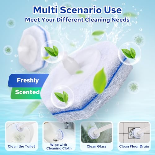 120pcs Toilet Brush Refills Bulk Pack Disposable Bowl Cleaner Scrubber Pads - Cecailin