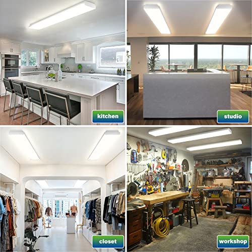 4ft LED Wraparound Light Fixture - 40W Garage Shop Ceiling Light, 4400LM, 4000K, Linkable
