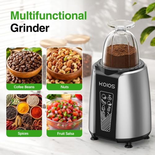 KOIOS Black 1000W Personal Blender for Smoothies & Frozen Drinks