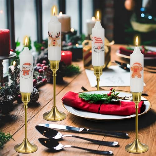 Gedengni CHRIST Santa Claus Taper Candles 5 Inch - Dripless Holiday Decor
