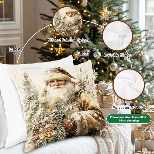 Lanpn 24x24 Christmas Throw Pillow Covers Set of 4 - Festive Holiday Cushion Cases