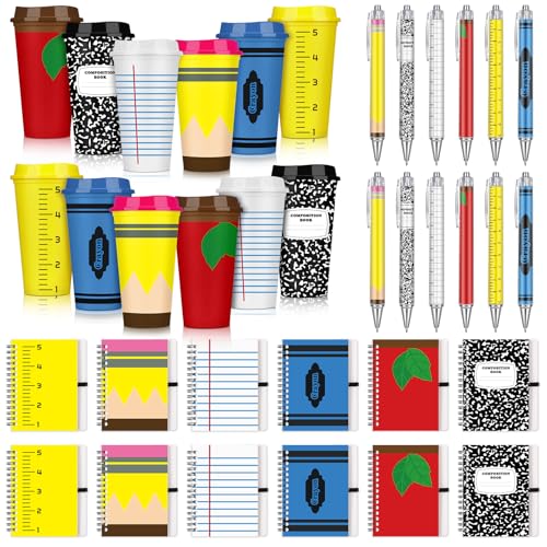 FunooFuno Classic Christmas Teacher Appreciation Gift Set – Bulk 36 Pcs with Cups, Notebooks & Pens