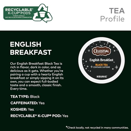 English Breakfast Black Tea K-Cup Pods - 96 Count, Recyclable, Full-Bodied Flavor