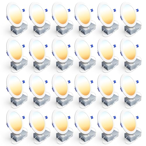 Ensenior 6 Inch LED Recessed Ceiling Light 5CCT 1200LM Dimmable 12W, 120V