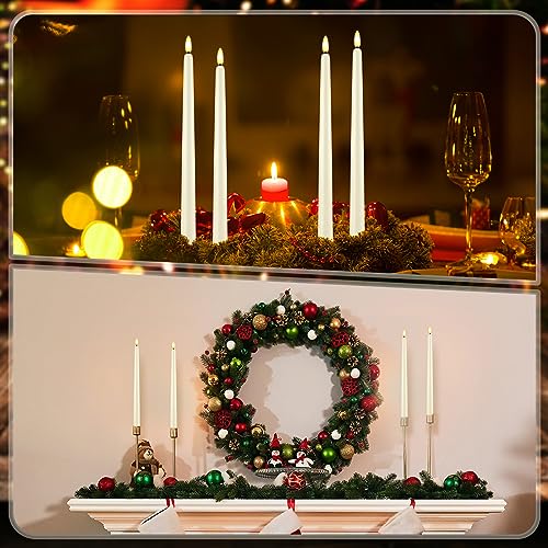 Ivory Flameless Taper Candles Set with Remote Control - 11 Inch, 48 Pack