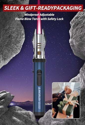 MEIRUBY Blue Lightsaber Torch Lighter - Windproof Flame Safety Gift for Men Dad
