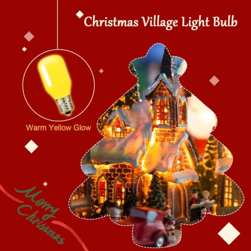 6-Pack T20 LED Bulbs E12 Candelabra Base for Christmas Village Miniatures