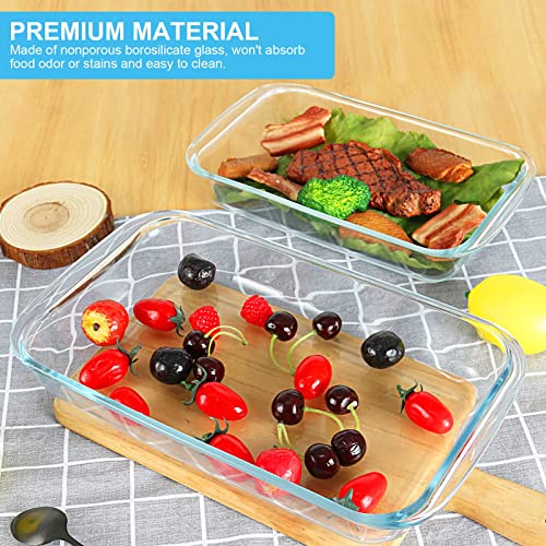 Glass Baking Dish Set with Lids - 4 Sizes, Borosilicate, Gray Variations
