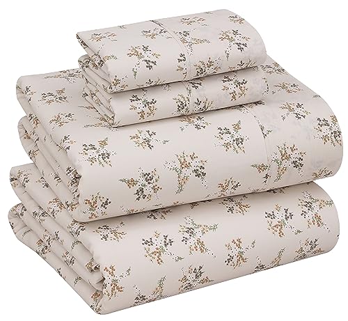 RUVANTI Queen Cotton Percale Sheet Set - Cool, Breathable Bedding, Twin & Queen Sizes