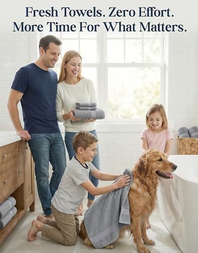 Space Grey 16-Piece Cotton Bath Towel Set - Soft Absorbent & Quick Dry