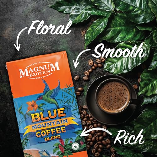Unflavored Blue Mountain Coffee Blend 32 Oz - Medium-Light Roast Whole Beans