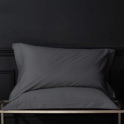 FLXXIE Microfiber Pillow Shams Set of 2 - Soft, Fade & Wrinkle Resistant Dark Grey Covers | 20x26 Inches
