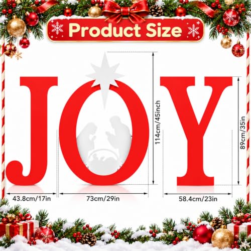 LEIFEOSH Red Christmas Nativity Scene Yard Signs 3-Piece Outdoor Decor