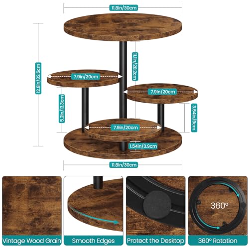 Rustic Brown 4-Tier Round Cupcake Tower Stand for 50 Cupcakes & Desserts