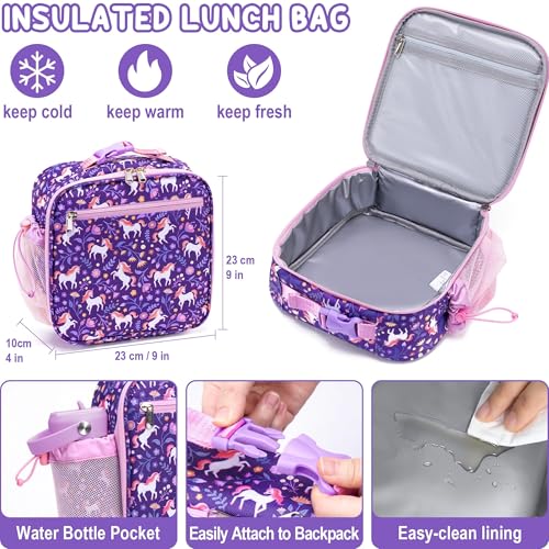 Kids Bento Lunch Box Set with Thermo & Water Bottle - Leakproof & Insulated