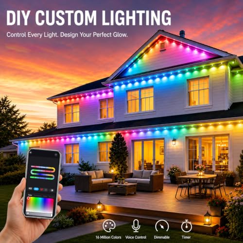 Vimeepro 500ft RGB+IC Outdoor String Lights - Permanent LED Christmas Lights