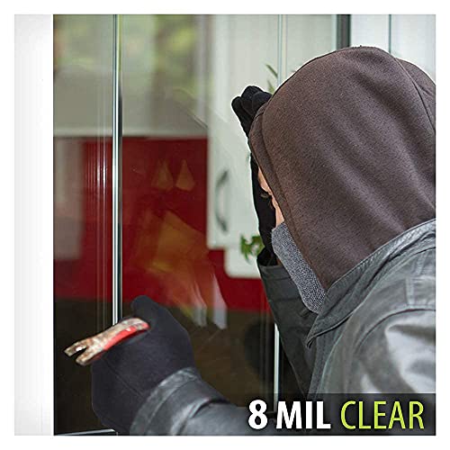Window Film Security and Safety 8 Mil - 36in x 12ft Clear Impact-Resistant