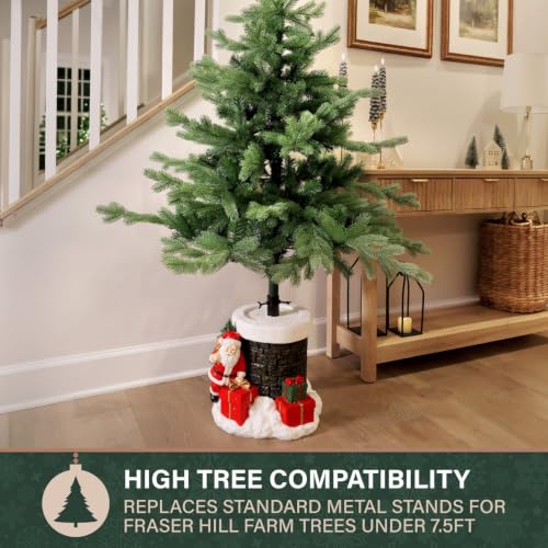 Fraser Hill Farm Chimney Santa Christmas Tree Base - 15 in. Resin Stand