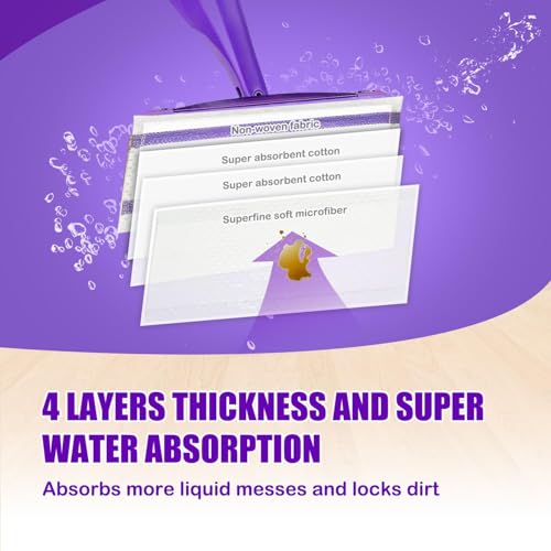 100 Pack Disposable WetJet Mop Pads for Swiffer Wet Jet - Thick & Super Absorbent