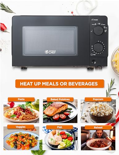 Countertop Microwave Oven 0.6 Cu Ft Black - Commercial Chef CHM660B