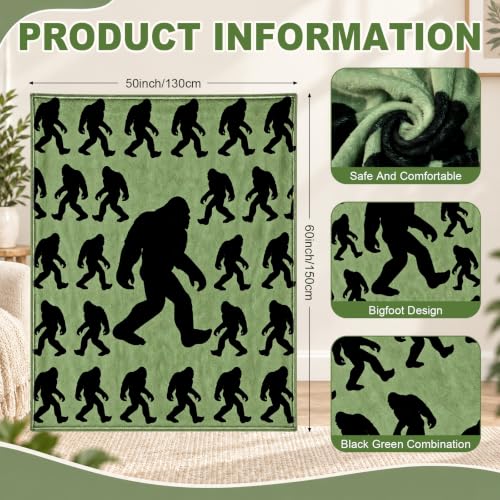Bigfoot Throw Blanket 50x60 Inch Sasquatch Woodland Decor Gift for Men & Women