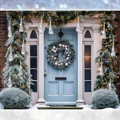 12 Pcs Christmas Tree Tinsel Tassel Ornament Metallic Icicles Tinsel Christmas Decorations Foil Fringe for Xmas Holiday Birthday Anniversary Engagement Party Supplies(Silver)