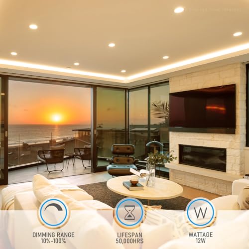 6 Inch Slim LED Recessed Lights - 8 Pack 5CCT Anti-Glare Aluminum Downlights