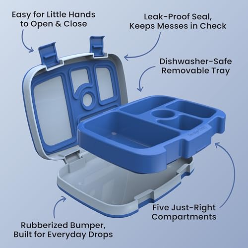 Bentgo Kids Blue Bento-Style 5-Compartment Leak-Proof Lunch Box for Kids