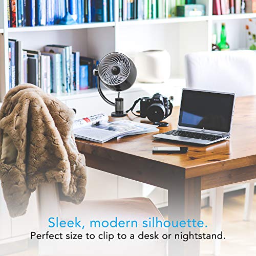 Vornado Pivot3 Clip Personal Air Circulator Fan - Black, 3 Speeds