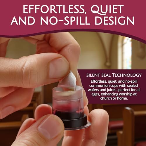 Prefilled Communion Cups & Wafer Set - 100 Count, No Sugar, Non-GMO