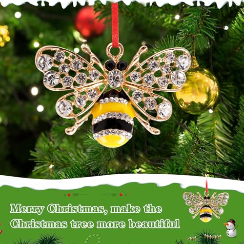 BIZIBAFF Bee Christmas Ornament - Metal Yellow Bee Decor Gift for Women, A- Bee
