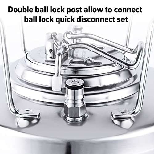 1.6 Gallon Stainless Steel Home Brew Mini Keg with Ball Lock Quick Disconnect Set