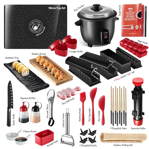 Complete Sushi Making Kit with Rice Cooker & Molds - Beginner to Expert
