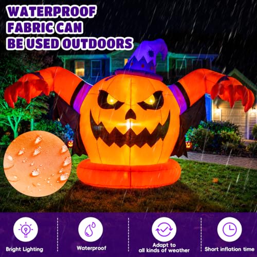 Max Fun 12.2 FT Inflatable Halloween Pumpkin Outdoor Decor - Weatherproof & Automatic Inflation