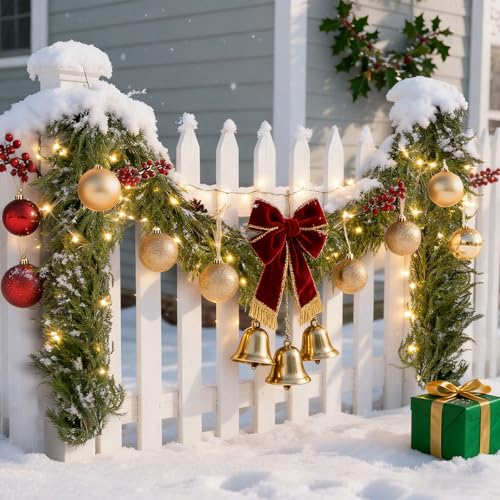 AKAUKIN 6Ft Real Touch Norfolk Pine Garland - 2 Pack Christmas Decor