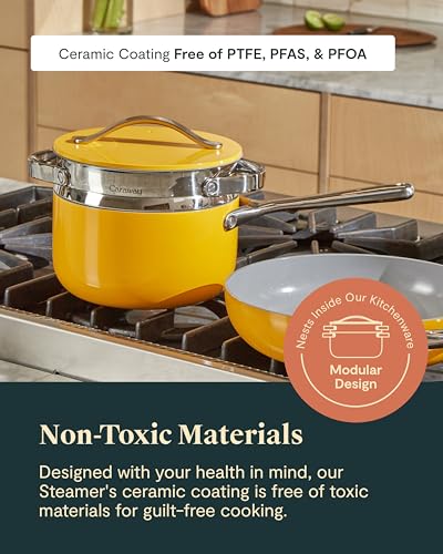 Caraway Steamer, Stainless Steel Steamer with Handles