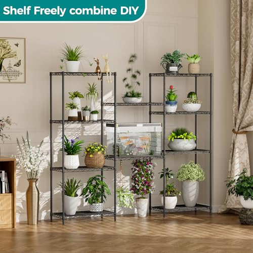 SINGAYE Black 5-Tier Wire Shelving Unit, 12x22x59 Inches, Adjustable Storage Shelf