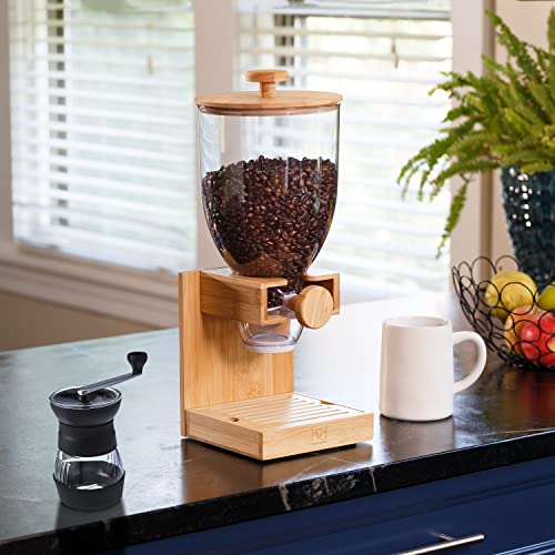 ZevrO 2.2 Cup Dry Food & Cereal Dispenser, BPA-Free Plastic & Bamboo, Brown