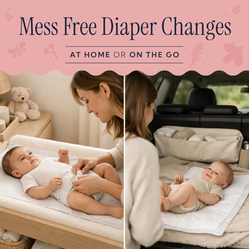 Disposable Baby Changing Pad Liners - 100 Pack, Ultra Soft & Leakproof