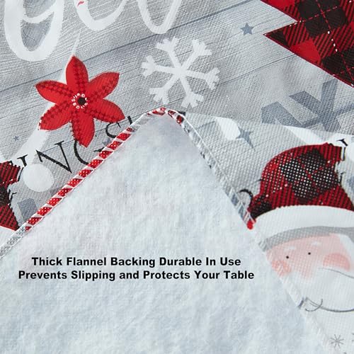 Newbridge 52 x 52 Inch Christmas Vinyl Tablecloth with Flannel Backing – Joy & Cheer Holiday Design