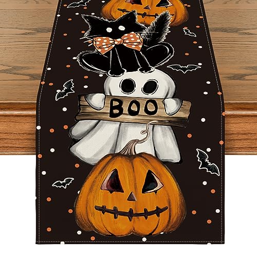 Artoid Mode 13x90 Inch Halloween Table Runner Home Party Decor Black