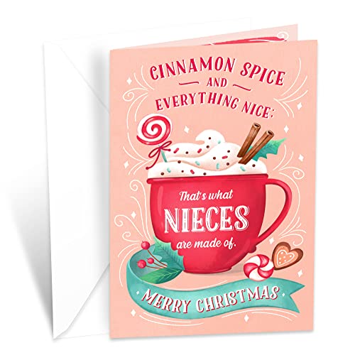Niece Christmas Card - Eco-Friendly American Made Greeting Card with Envelope, 5x7.75 inches