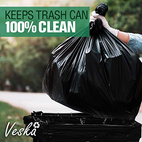 Heavy Duty 55-60 Gallon Trash Bags - Large Black Garbage Bags for Commercial & Yard Waste